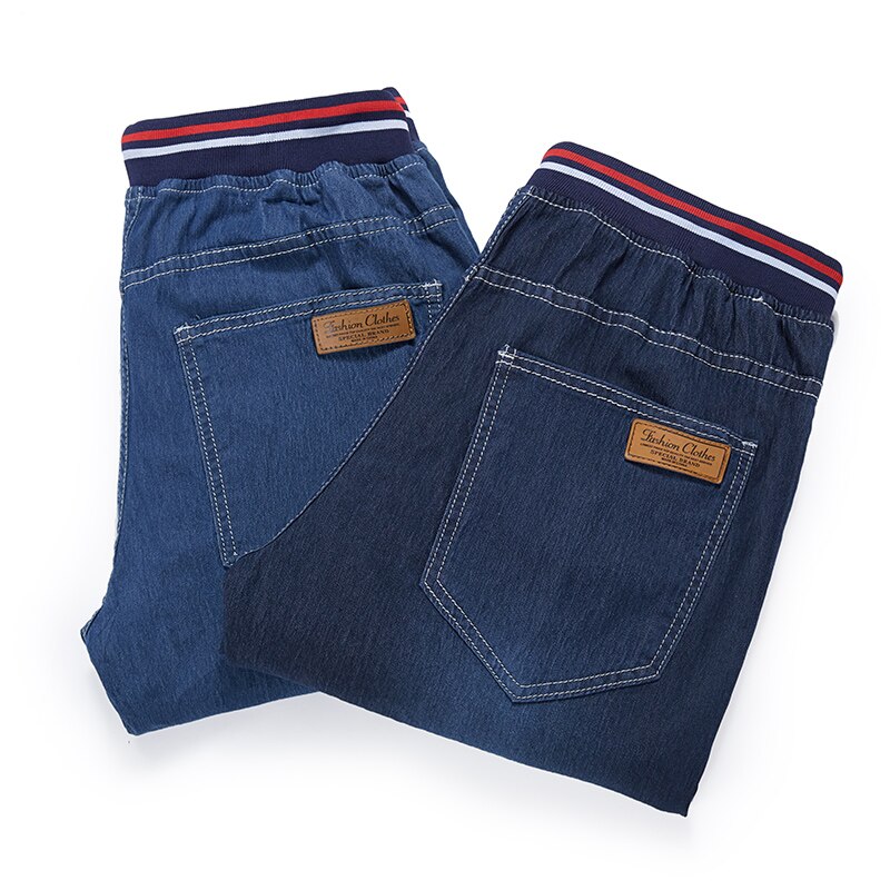 Summer Men's Bermuda Straight Denim Shorts Business Casual Elastic Waist Drawstring Jeans Shorts Plus Size 55 56 58