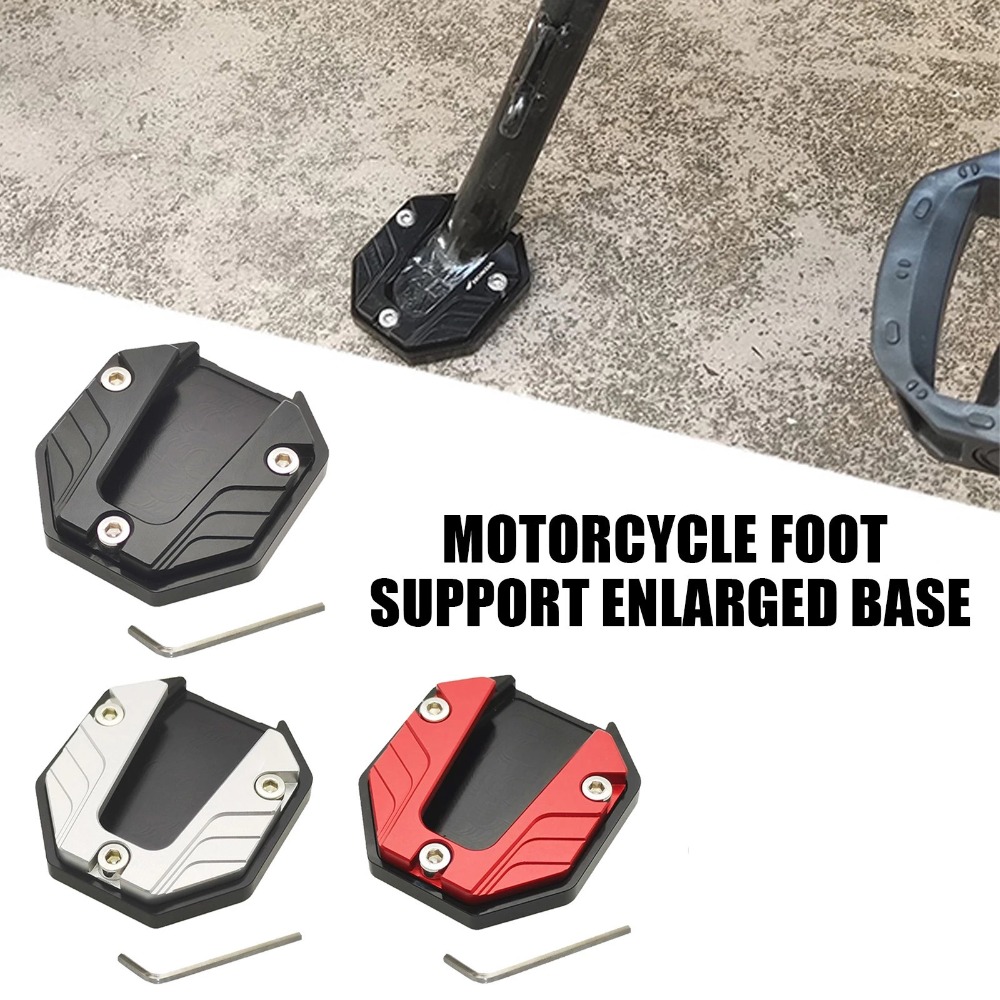 Motorfiets Kickstand Extender Voet Zijstandaard Verlengstuk Voetsteun Plaat Anti-Slip Vergrote Basis Motor Accessoire