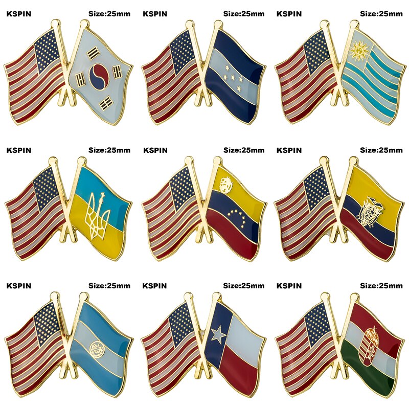 Usa Vlag Badge Vriendschap Land Vlag Badge Vlag Broche Nationale Vlag Revers Pin Internationale Reizen Pins Collecties