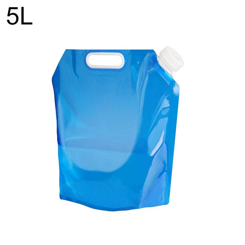 5l sammenklappelig nødopbevaringsbeholder bærepose bærbar sammenklappelig drikkevandspose lille mundhåndtag vandpose: 5l