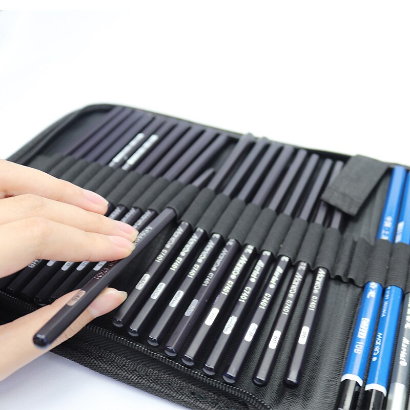 Sketch Drawing Pencil Set Pack Painting Pencil Bag Tool Sketch Pen School Art Writing Stationery Supply 7401