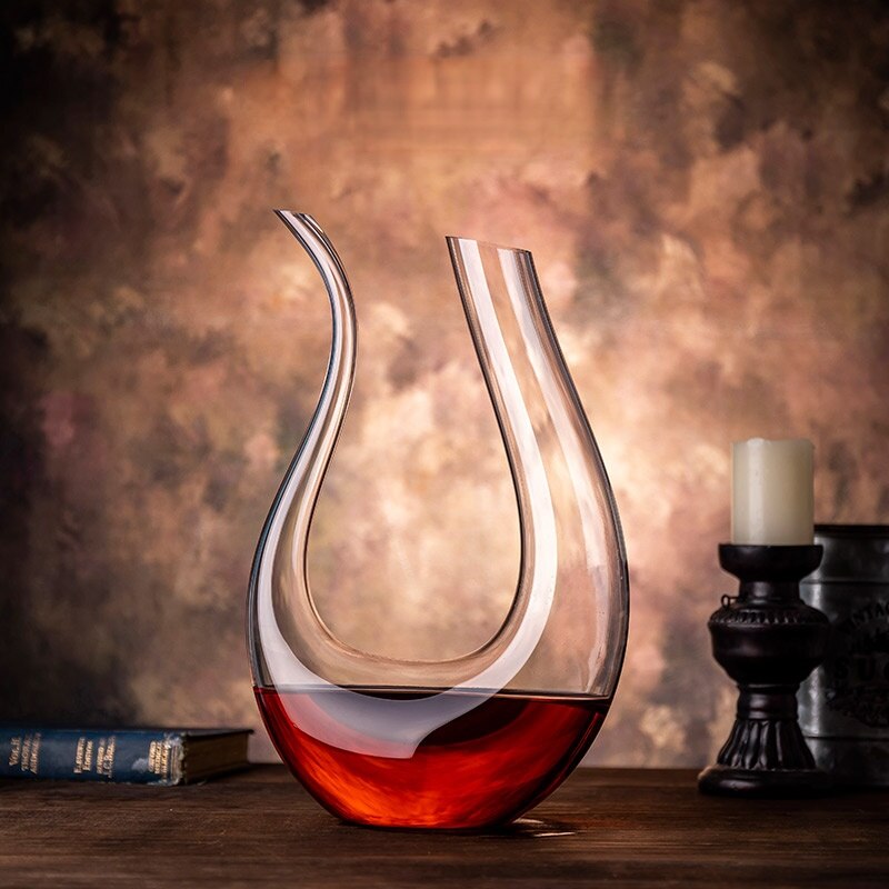 1.5L Clear Wijn Decanter Loodvrij Kristal Glas Rode Wijn Karaf U-Vormige Glas Whisky Karaf Set bar Accessoire