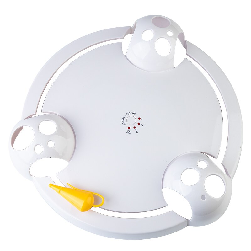 Electric Cat Toy Smart Teasing Cat Stick Crazy Game Spinning Turntable Cat Catching Mouse Donut Automatic Turntable Cat Toy: white 2