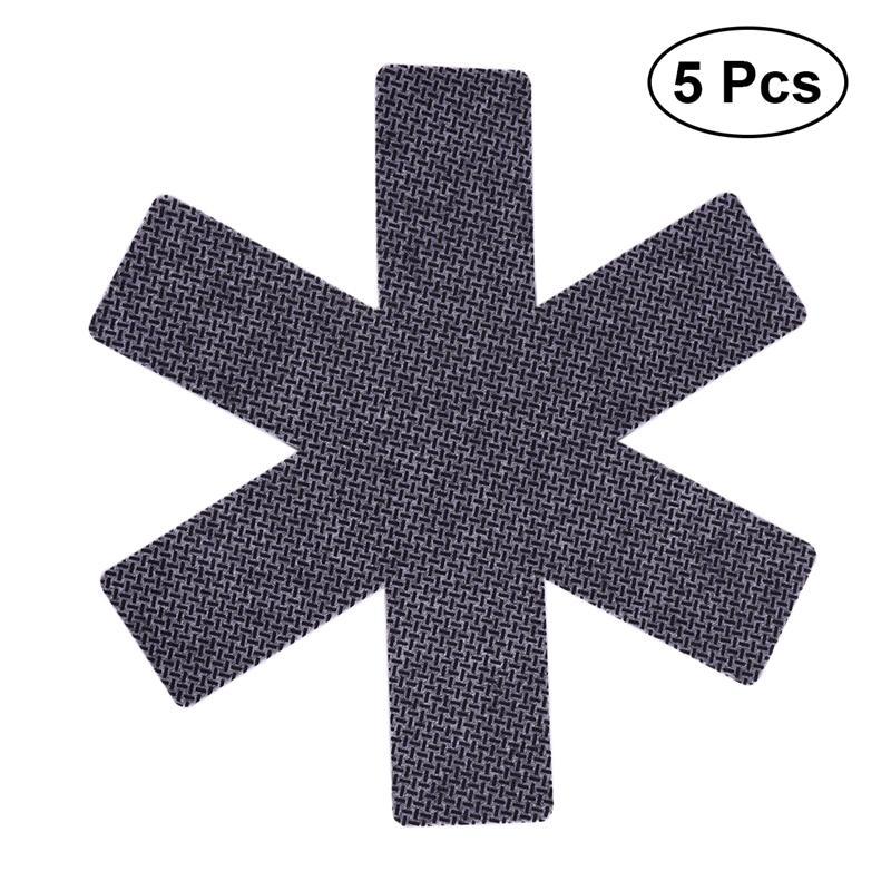 5pcs Pot & Pan Protectors Gray Print Premium Divider Pads to Prevent Scratching Separate and Protect Surfaces for Cookware: Dark Gray