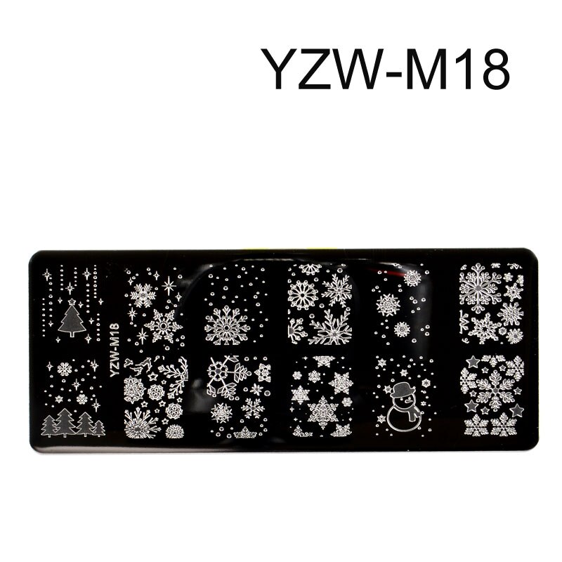 Weihnachten Nagel Kunst Druck Stanzen Vorlagen Edelstahl Schneeflocke Bilder Druck Platten Geometrische Stempel Schablone: GangYin-YZW-M18