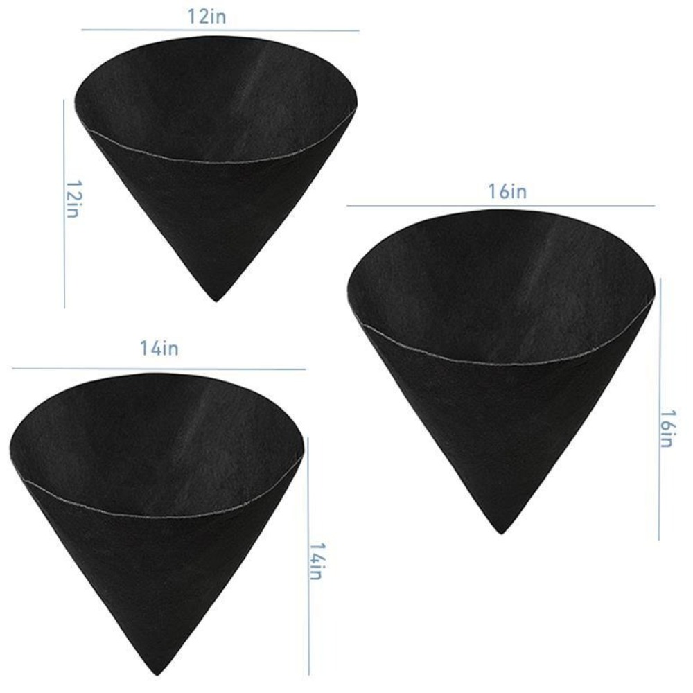 3 stks Ademend Kegelvormige Liners Zwart Milieuvriendelijke Vilt Tuinieren Matten Herbruikbare Planter Mand Liners Outdoor Tuinieren