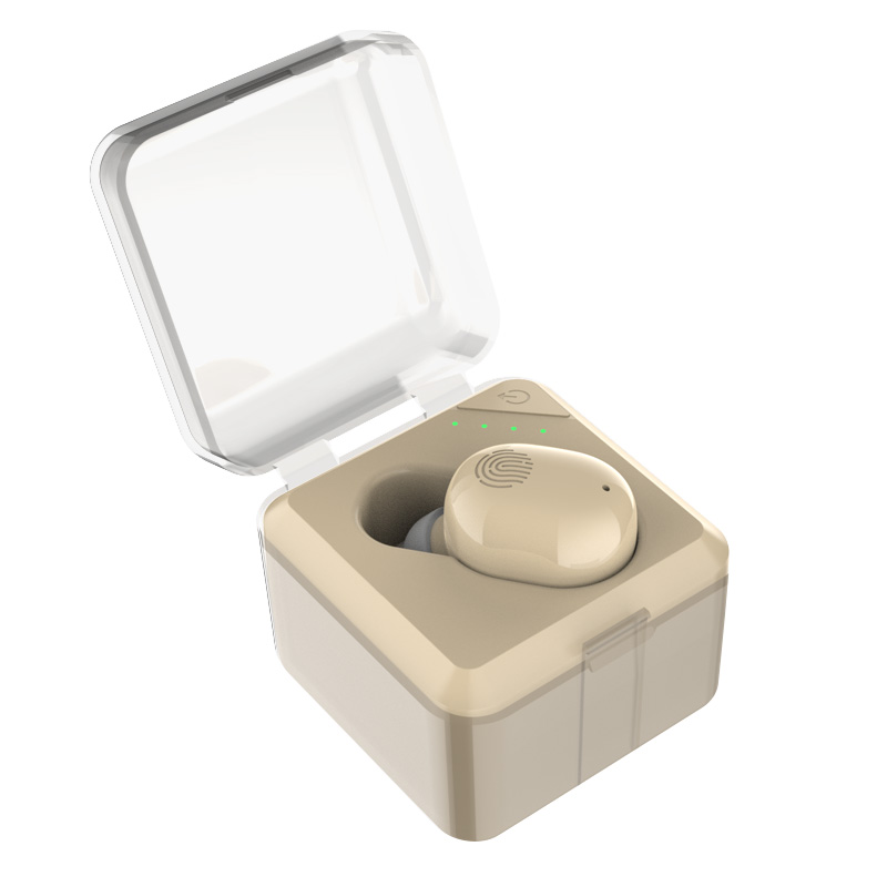 Single ear charging case, auxiliary listening headphones, mini in ear noise reduction, elderly for hearing aid function: Skin Color