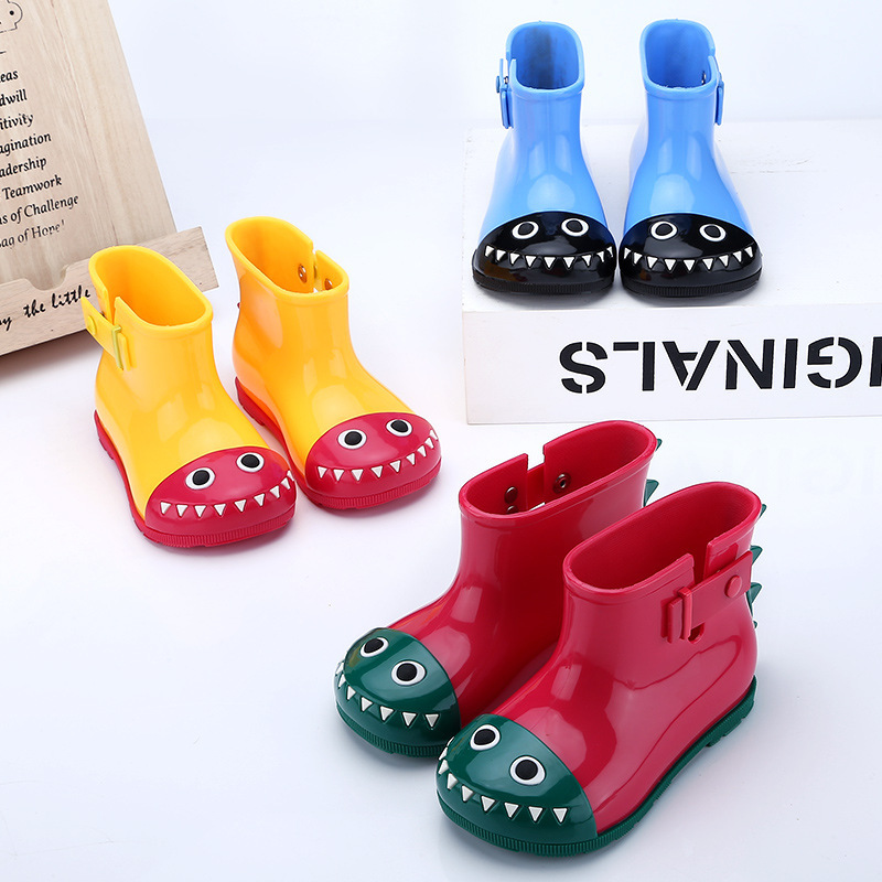 Kinderen Regen schoenen Mode Kinderen laarzen PVC Rubber Boy Baby Cartoon Meisje Waterdichte dinosaurus Regen laarzen