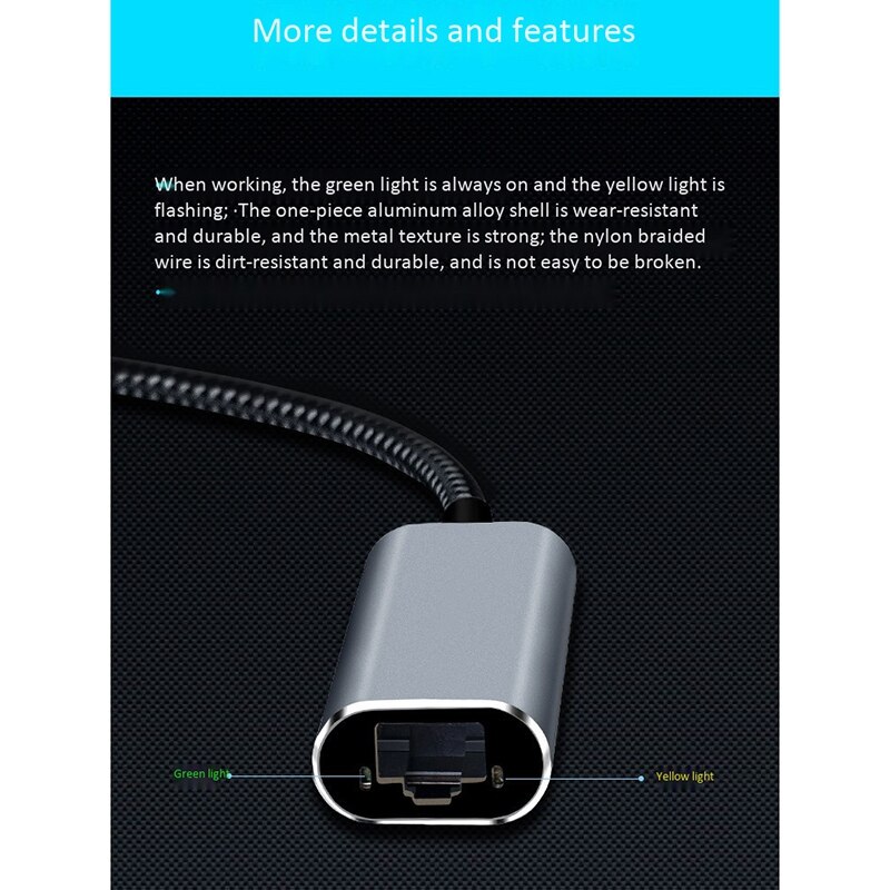 -TYPE-C to Ethernet Adapter, RJ45 Gigabit Ethernet Network Adapter, for Win8/10 and Apple Mac Os System