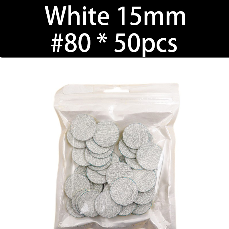 ~ papier abrasif blanc 50/pièces pédicure outils de soins des pieds 15mm 20mm 25mm 35mm foret à ongles disque disque Salon callosités remplaçable: Gris clair