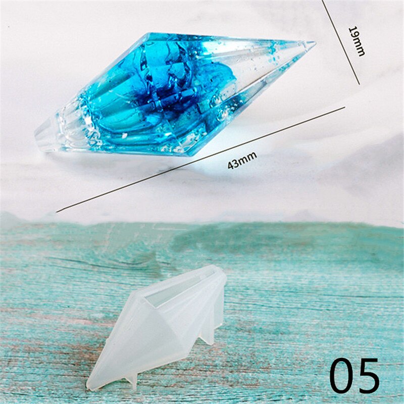 SNASAN Crystal pendulum wisiorek z otworem silikonowe formy narzędzie jubilerskie żywica epoksydowa UV formy suszony kwiat żywica dekoracyjne rzemiosło: 05