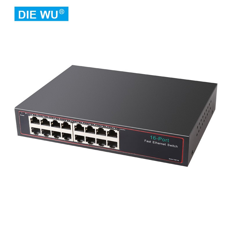 TXE148 16 port 10/100M Fast Ethernet Network Switch/Desktop or Wall-Mounting/Iron shell Ethernet Splitter/Built-in power adapter