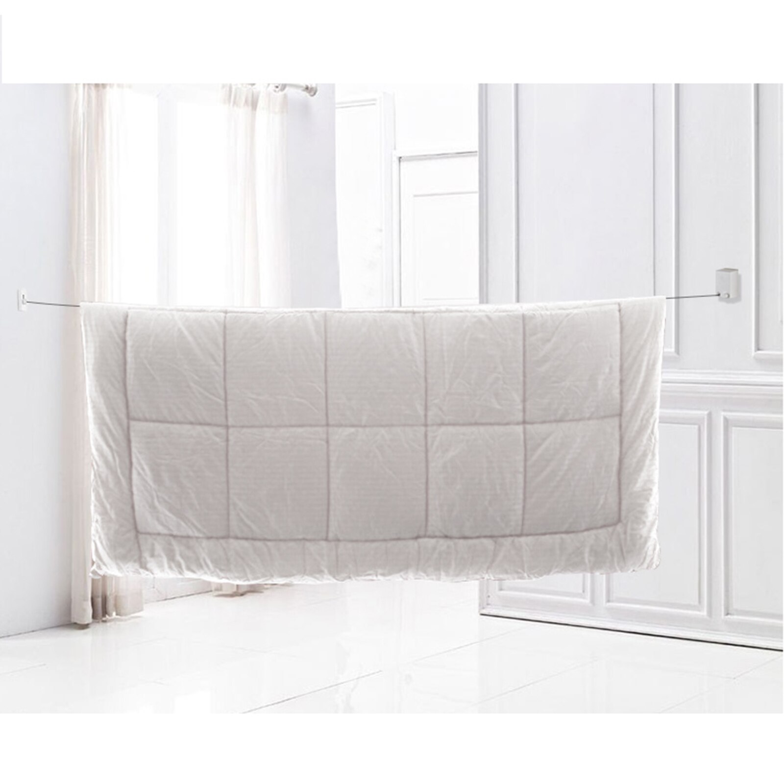 Clothes Line Invisible Retractable Household Goods Punch-free Stainless Steel Wire for Balcony Retractable Clothesline