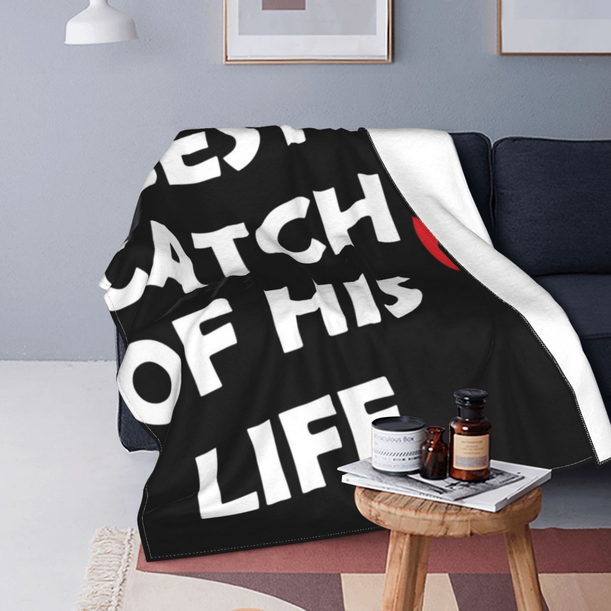 Beste Vangst Van Zijn Leven Hand Deken Vissen Super Zachte Mode Sprei Grote Fleece Fauteuil Deken: 4 / 120x150cm