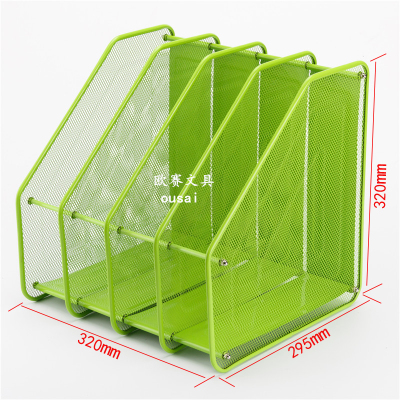 multi-layer metal office desktop file rack data sorting folder student storage organizer holder for A4 document Office supplies: 4 layers green