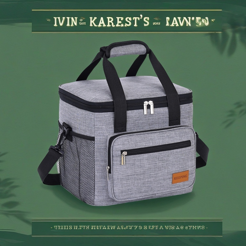 Przenośna torba termoizolacyjna do samochodu Duży izolowany pojemnik na żywność do użytku na zewnątrz, na piknik i do dostawy, szczelne termiczne pudełko na drugie śniadanie z uchwytami