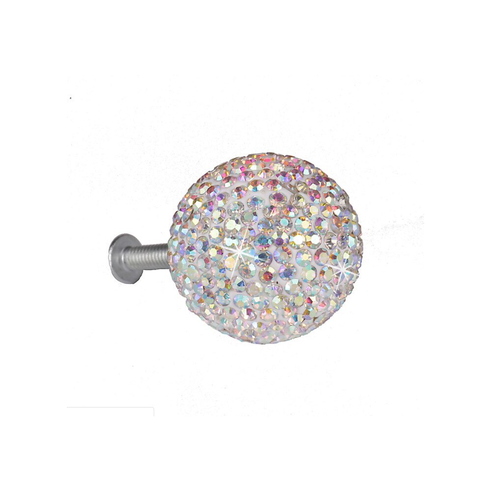 Manija de cajón de bola de cristal brillante, perilla de puerta de diamante con 5 uds. De tornillos de tuerca: Colorful