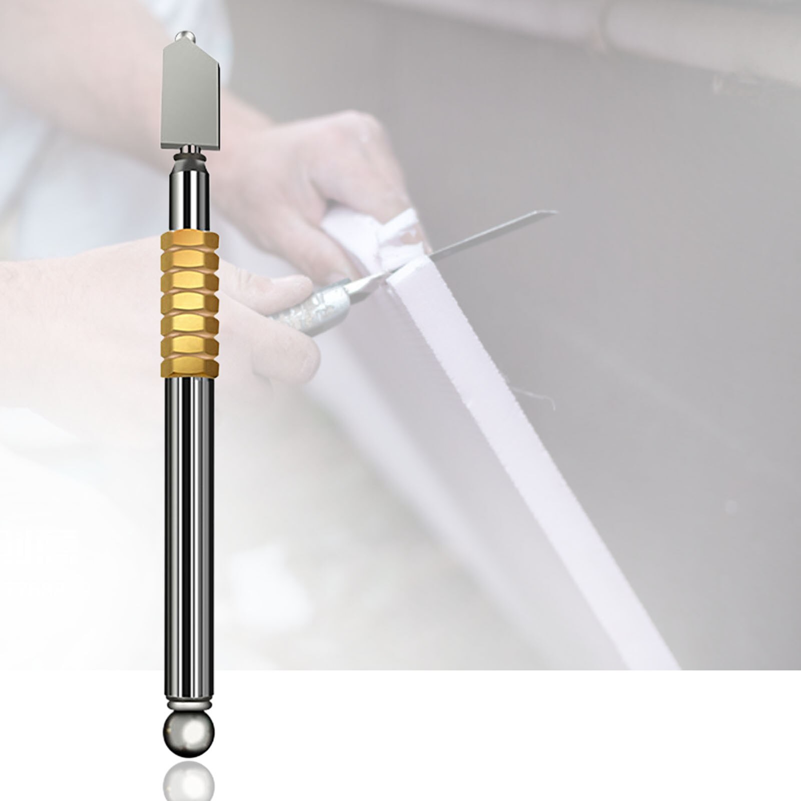Portable 190mm Metal Glass Tile Cutter Window Craft Wearable Scroll Wheel Glass Cutter for Brick Construction Tool