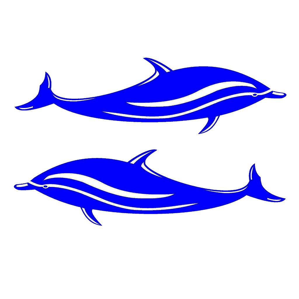 2 Stuks Dolfijn Vis Boot Decals Kayak Kano Grafische Zeilboot Stickers
