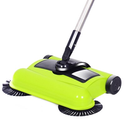 balayeuse d'acier inoxydable Type de poussée balai magique pelle à poussière poignée ménage aspirateur main poussée balayeuse de plancher: Green