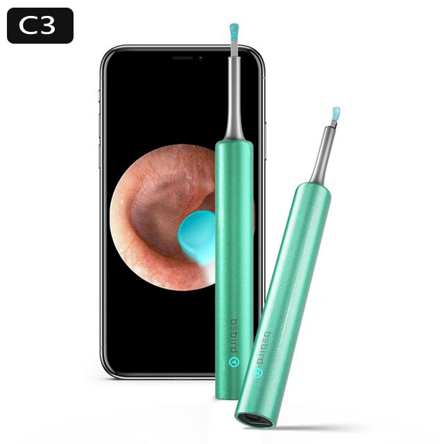 Bebird X17 Pro Bebird Visuele Oor Stok In-Ear Hoge Precisie Endoscoop Veiligheid Oor Wax Verwijderen Cleaner Mini camera Met Base: C3 Green