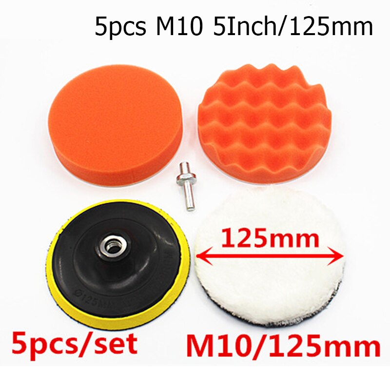 Työkalu  m10 sovitin kiillotus 5 tuuman 125mm auton puskuri kiillotuskone vahaus kiillotussienisarja kestävä käytännöllinen