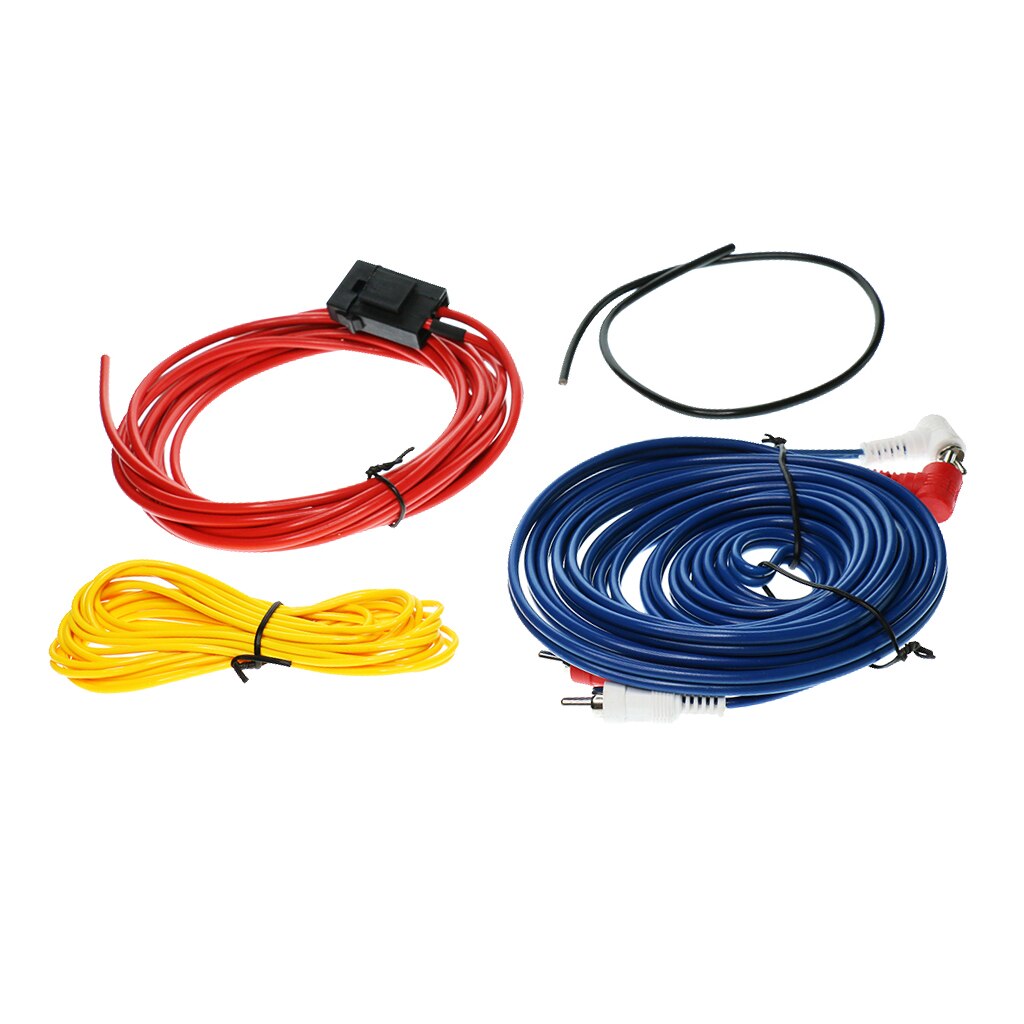 Set of 4 Car Stereo Audio Subwoofer Amplifier Wiring Wire Cable Kit Low Noise and Distortion