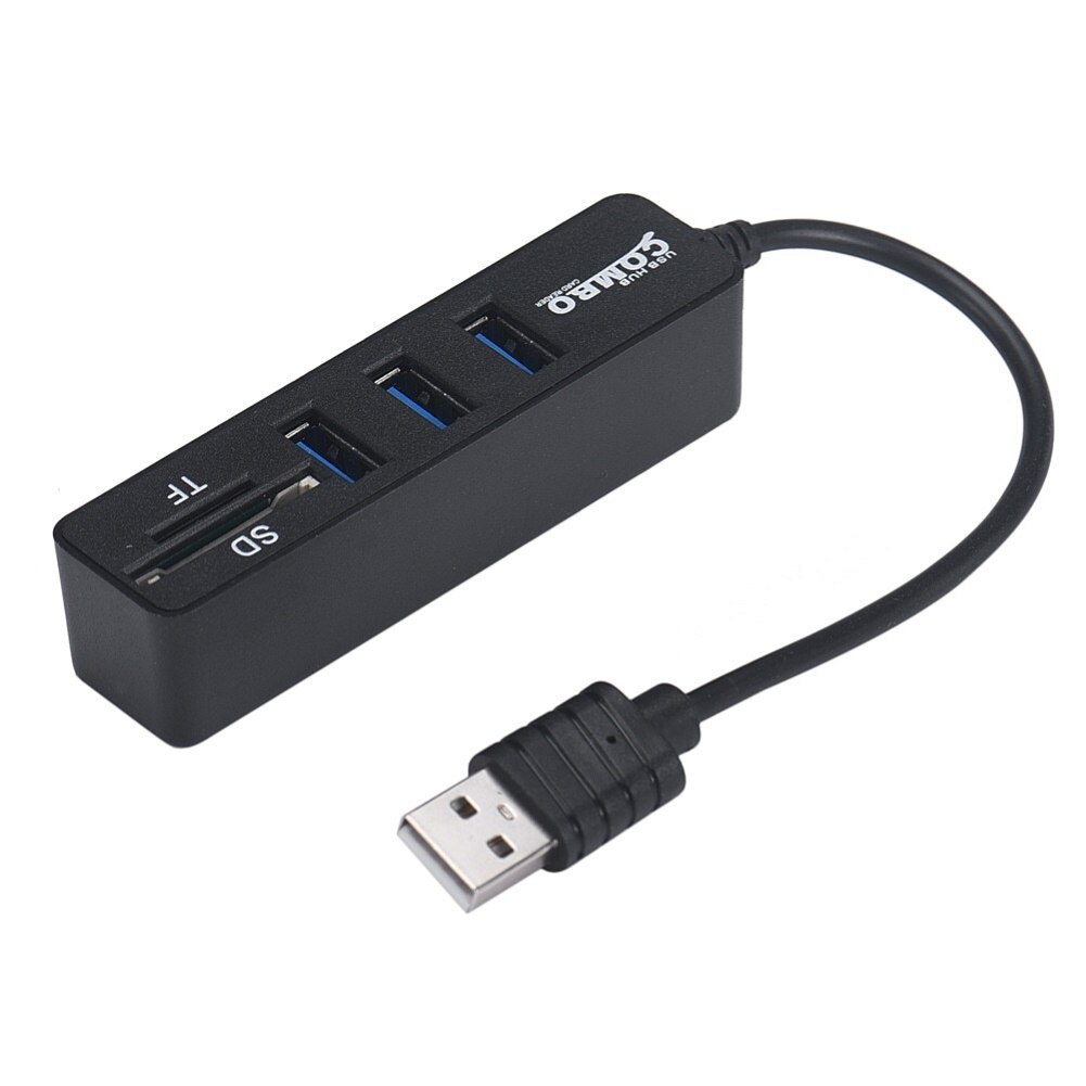 USB 2.0 Hub Micro Secure Digital TF Flash Memory Card Reader Adapter for Laptop