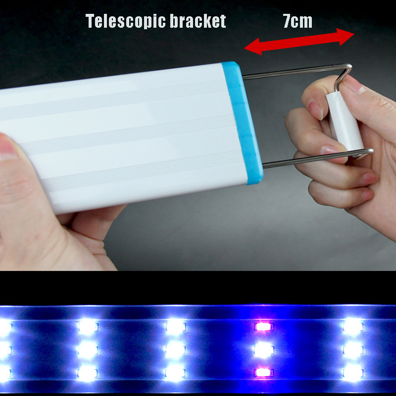 Aquarium LED light fish tank ornamental landscaping aquatic plants LED light expandable 18-75cm waterproof clip-on light110V220V