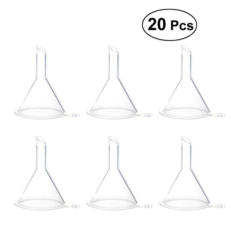 Small Clear Plastic Funnels For Cosmetic Liquids Perfume Oil Filling Empty Containers Makeup Tools Kit Set 1/20/30pcs: B