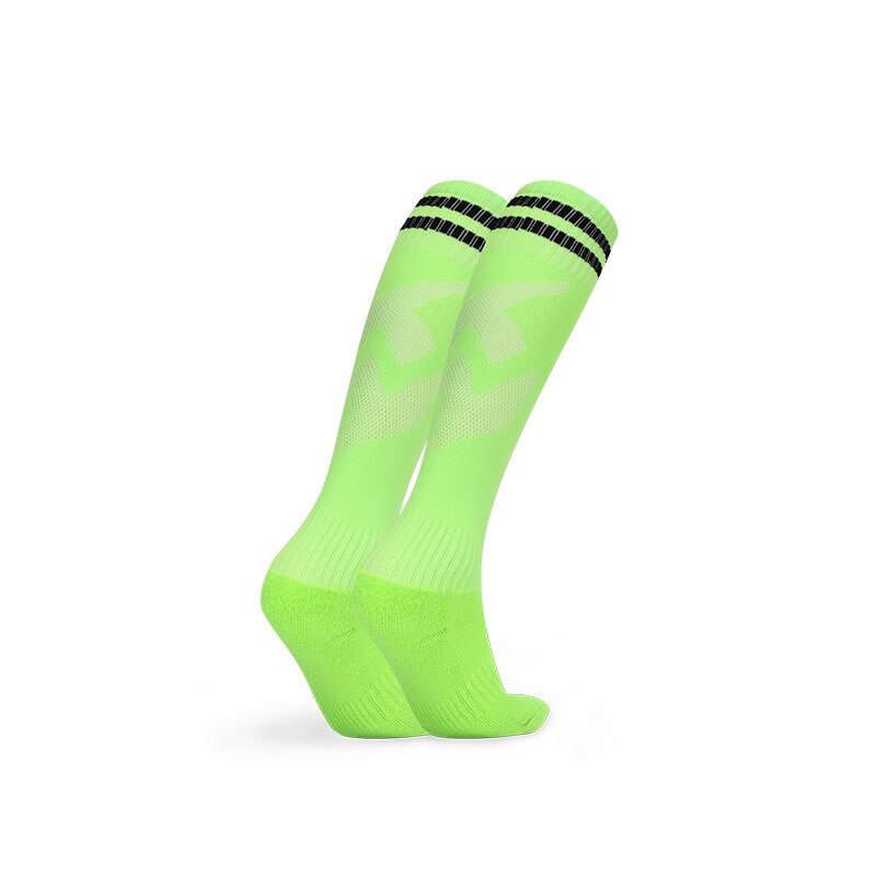JIANFEI Professionelle Kinder Sport Fußball Socken Anti Slip Fußball Laufen Lange Strumpf Über Knie Gummi Socken: Neon Green