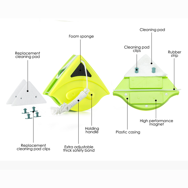 Cepillo magnético doble para limpiar cristales por ambos lados, limpiador de ventanas, utensilio de limpieza, productos del hogar
