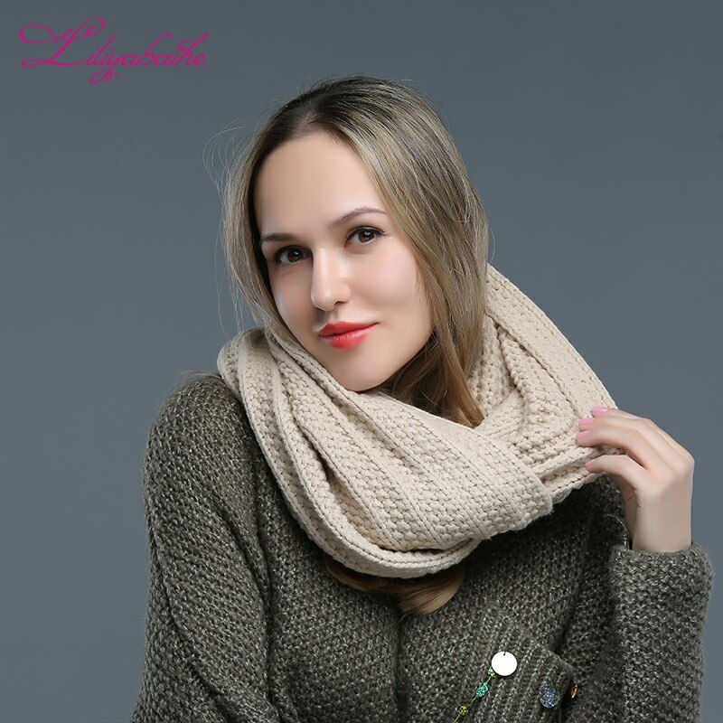 Liliyabaihe Women Winter Scarf Acrylic Knitted Solid Scarf Large and comfortable Shawl Various ways of wearing Scarves: C06