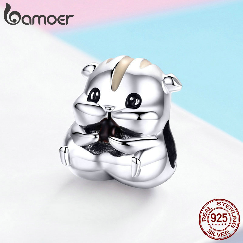 Bamoer Dier Collectie 925 Sterling Zilver Mooie Hamster Kralen Fit Bedels Armbanden & Bangles Diy Sieraden Maken SCC1133