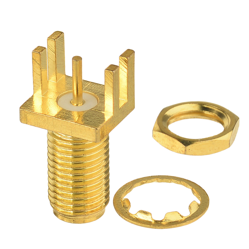 Superbat 10pcs SMA End Launch Female PCB Mount Wide Flange .062''(1.57mm) RF Caxial Connector