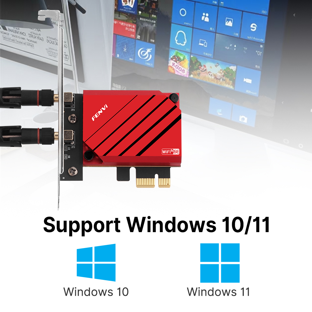 WiFi 6E Bluetooth 5.3 PCIE Adattatore WiFi RTL8852CE Tri-Band 2.4G/5G/6GHz 5400Mbps Scheda di rete wireless per Win 10/11