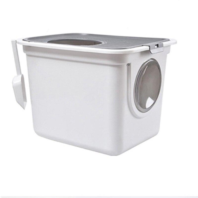Cerrado completamente Anti-olor Arena de gato caja de baño actualizado Top grande-en la caja de arena con pala para gatos desmontable