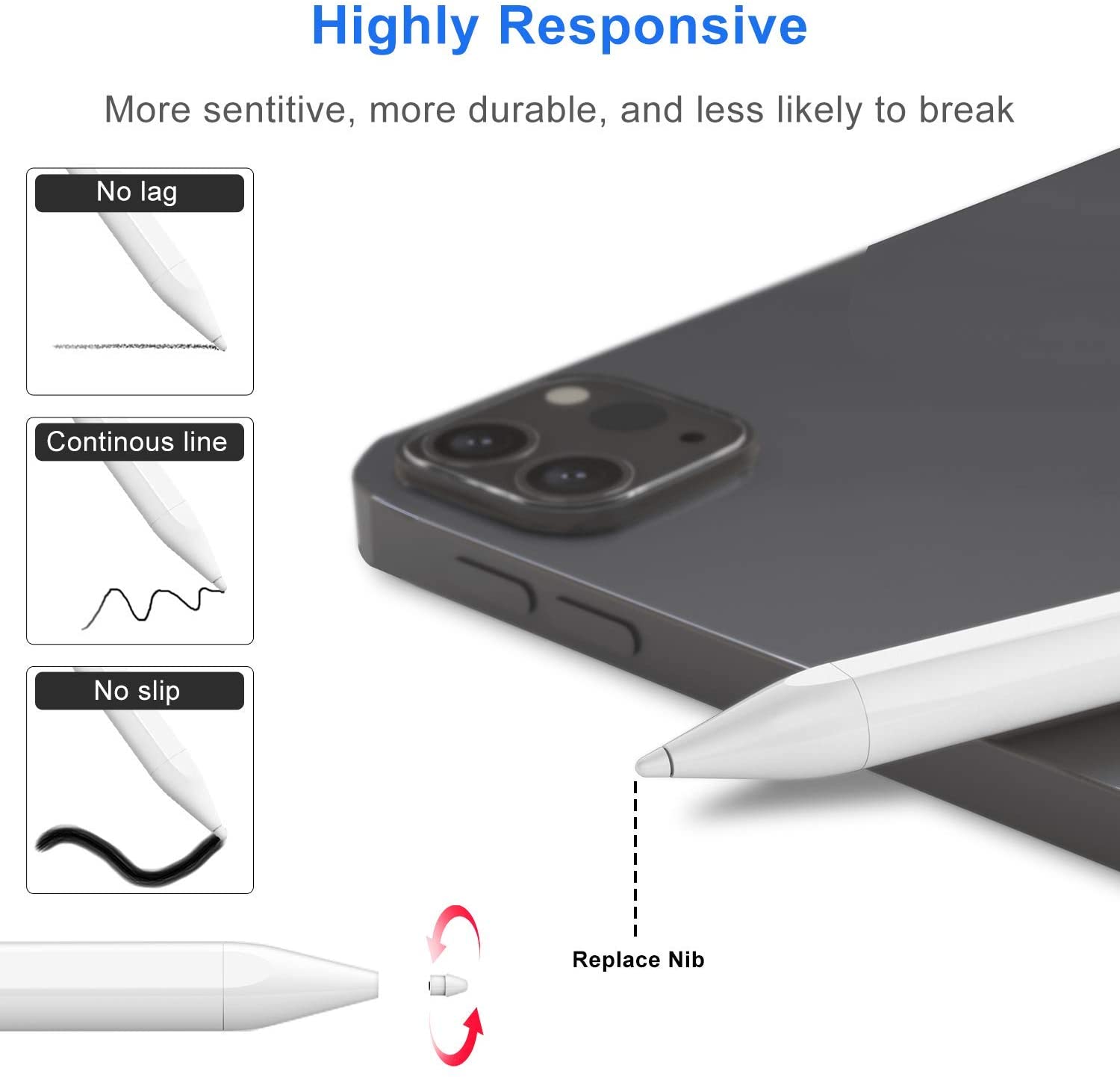 Stylus Pen till Apple iPad - Metall 18cm - Kompatibel med Apple Pencil 1 & 2