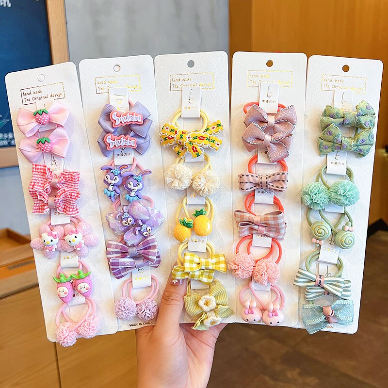 Meninas laço de cabelo de náilon colorido elástico faixas de cabelo crianças miúdo rabo de cavalo titular bandas de borracha scrunchies bandana acessórios de cabelo