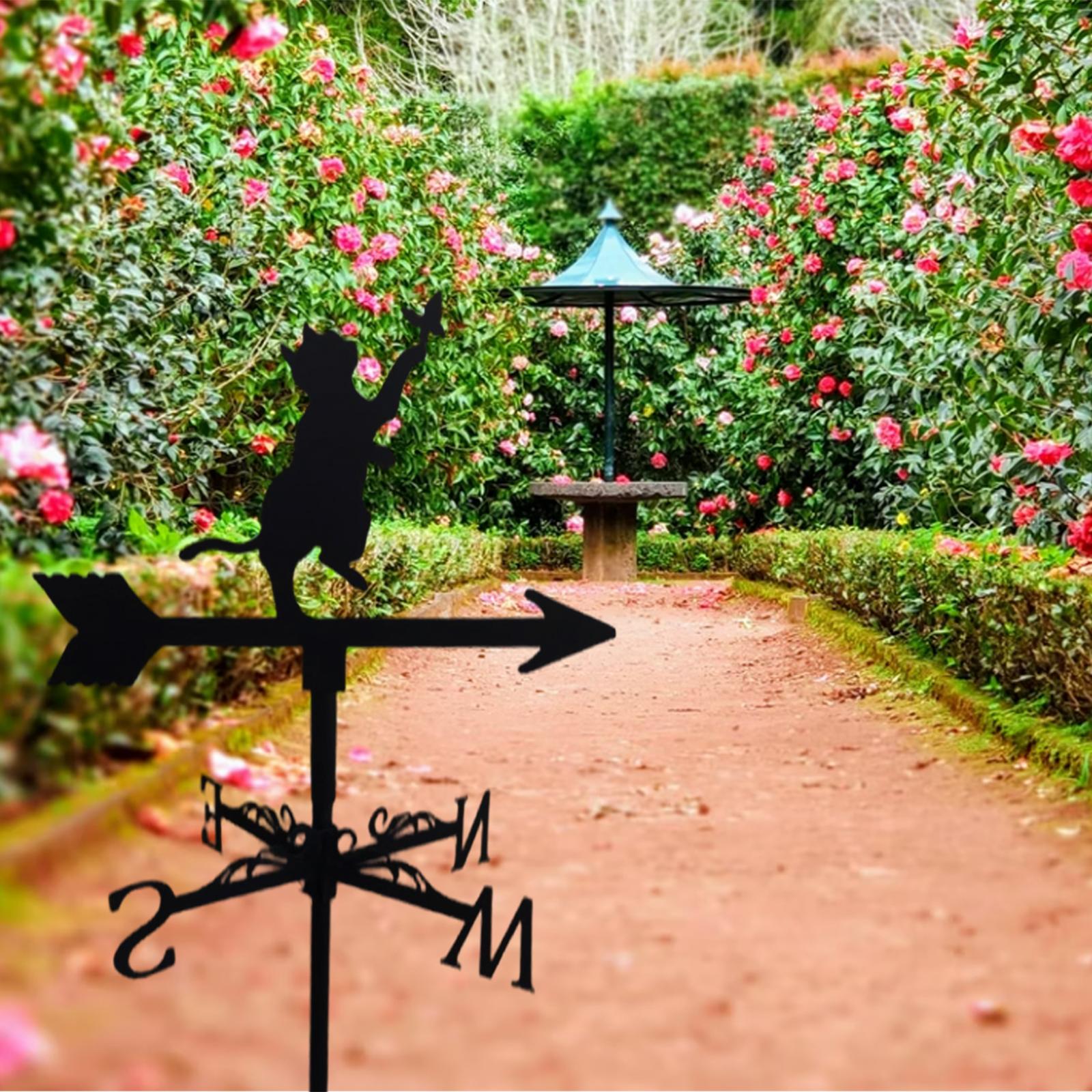 Roof Weather Vane Garden Farm Wind Direction Indicator Stainless Steel Scene Measuring Tool Garden Yard Decoration