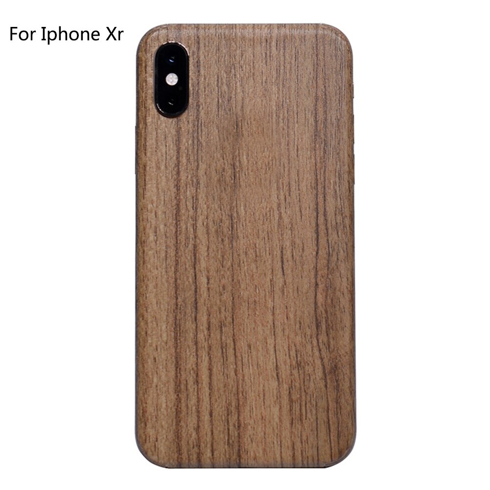 Película Anti arañazos de PVC Vintage cubierta completa removible de grano de madera teléfono pegatina accesorios pieles de protección trasera para IPhone X Xr