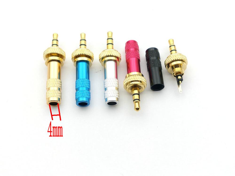2pcs mini 3.5mm plug Screw Lock Stereo Jack Plug Soldering connectors