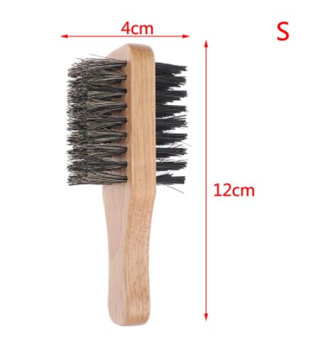 Naturlig keramisk krydsfiner glattekam dobbeltsidet frisørbørste klemme fiber styling hårplejeværktøj hår glattejern: S