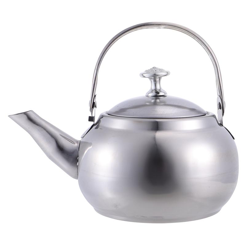 Rvs Waterkoker Theepot Verwarming Koffie Pot Oolong Thee Kruik Met Zetgroep Filter Theewaar Voor Gas Inductie Fornuizen: Silver