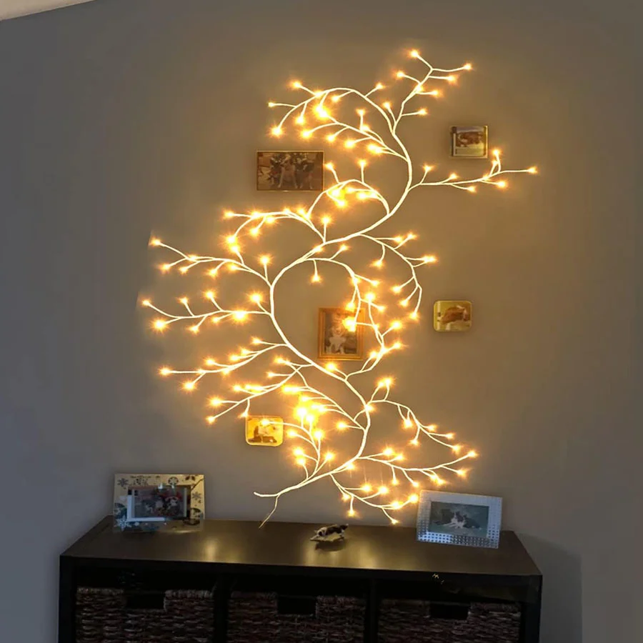 Thrisdar 7.5ft 144portato Salice vite luce 8 modalità luci di ramo di albero illuminare ghirlanda parete flessibile albero di betulla fata luci stringa