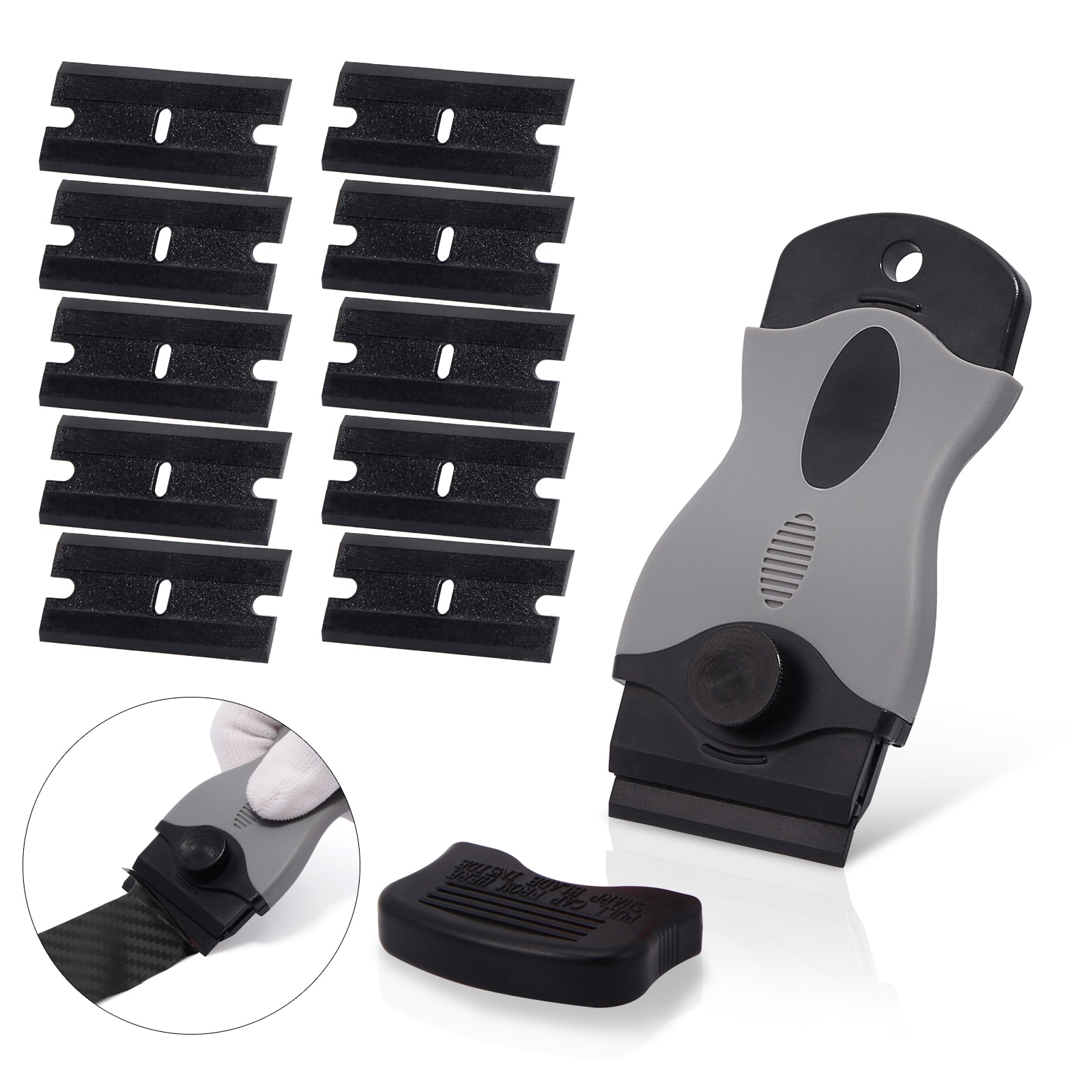 EHDIS Auto Wrap Sticker Removal Scraper Vinyl Film Decal Squeegee Window Tint Air Bubble Water Wiper Car Styling Tool+10 Blades