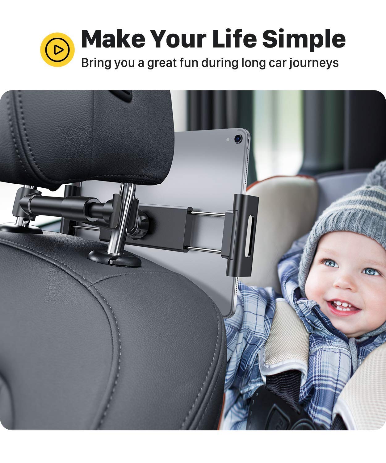 Car Back Seat Headrest Mount Holder For iPad 4.7-12.9 inch 360 Rotation Universal Tablet PC Auto Car Phone Holder Stand