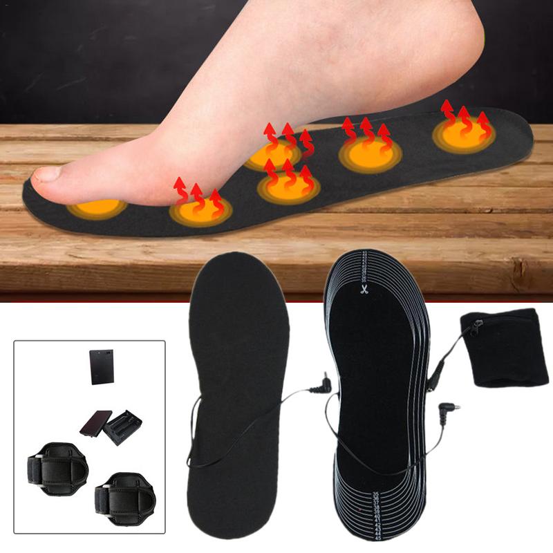 Carbon Fiber Elektronische Muilezels Klompen Verwarmde Inlegzolen Voor Schoenen Maat 38-46 EVA Materiaal Warming Flexibele Zwart Walking Inlegzolen