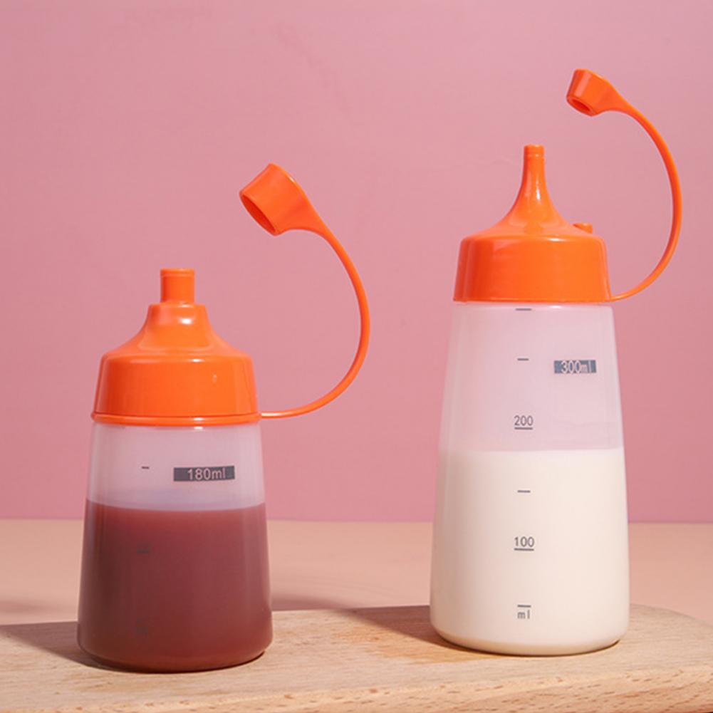 Sauce Bottle Portable Squeeze Bottle Plastic Multi-use Unique Sturdy Strong Sealing Squeeze Bottle