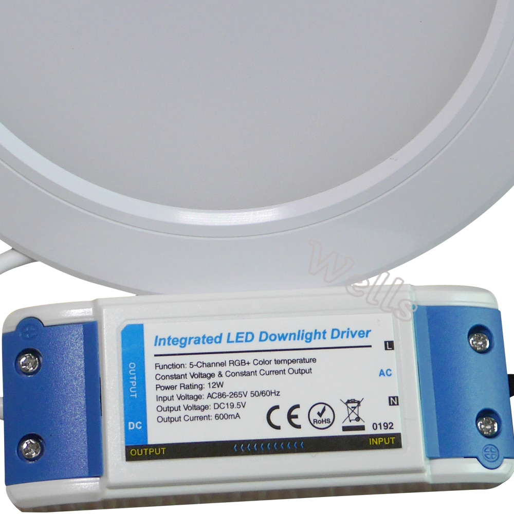 12W Milight FUT066 LED Downlight AC220V RGB+CCT dimmable Led panel light Round Compatible with 2.4G remote/mobile wifi control